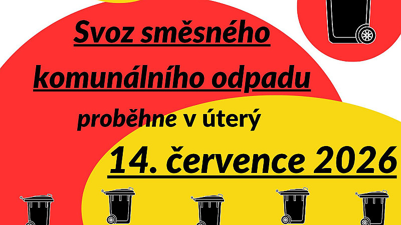 Úterý 14.7.: svoz směsného komunálního odpadu.