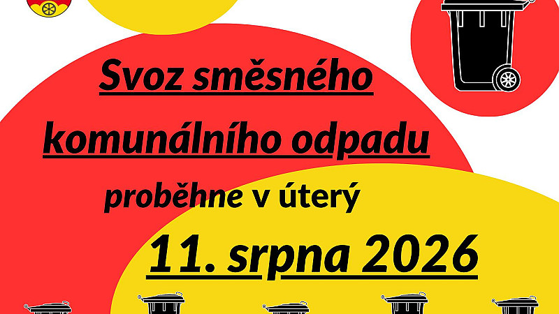 Úterý 11.8.: svoz směsného komunálního odpadu.